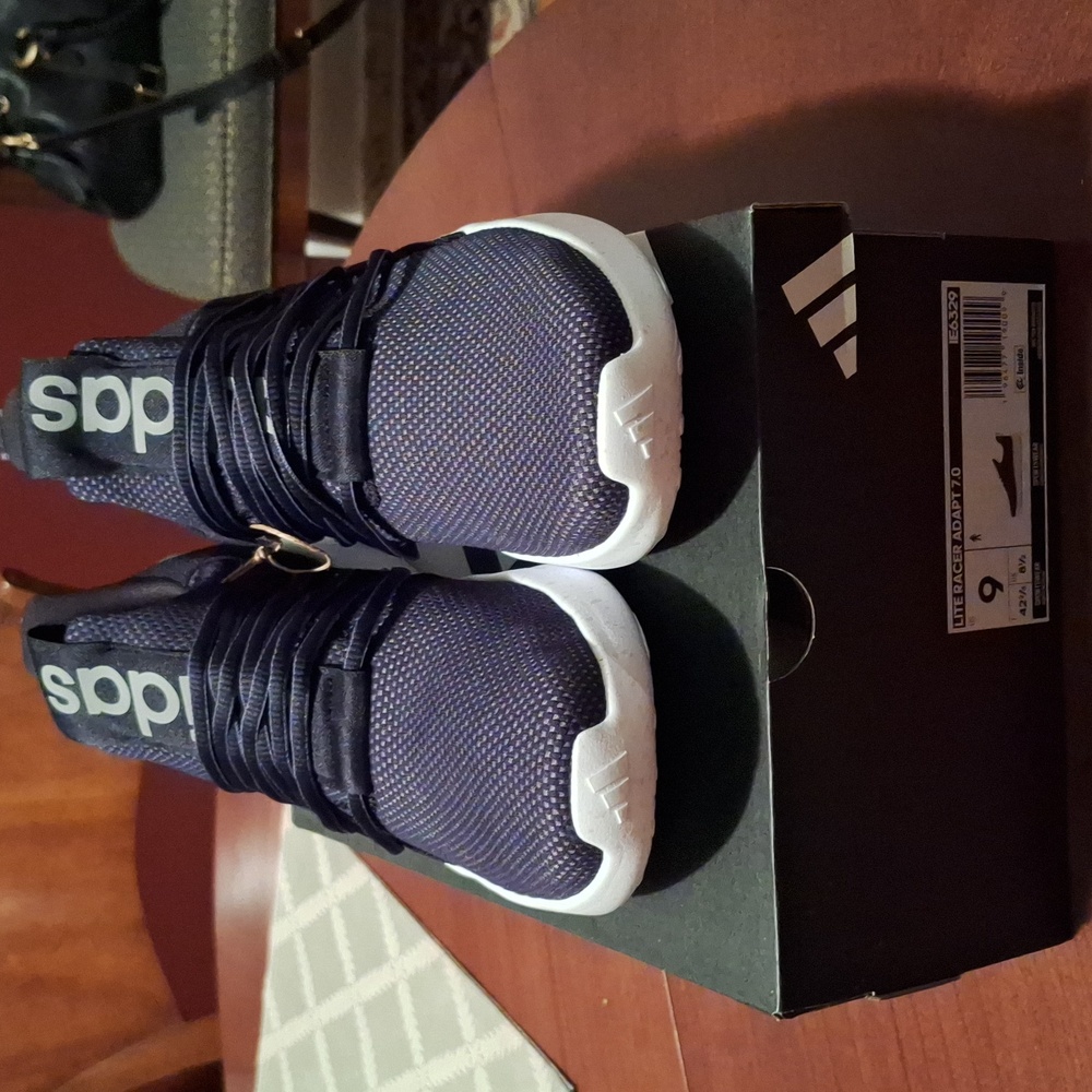 Adidas Men's Black and White Sneakers